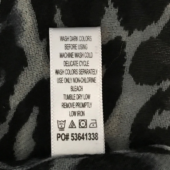 Leopard Print Scarf Wrap Shawl Oversized New Black Gray Woman Within - Picture 11 of 13